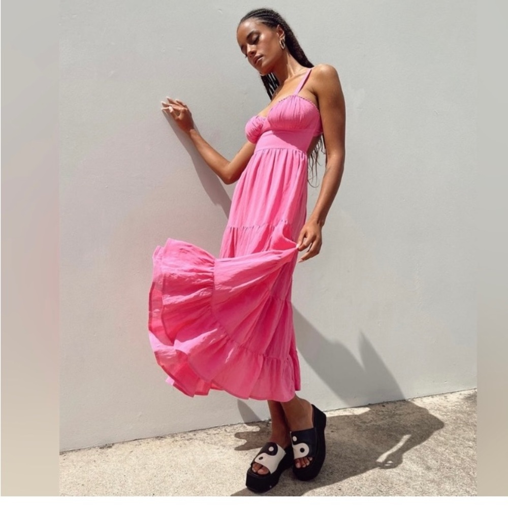 Princess Polly Joelle Midi Dress Pink